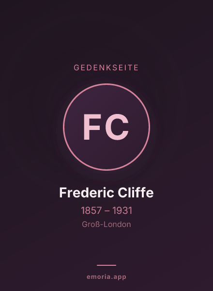 Gedenkportrait von Frederic Cliffe