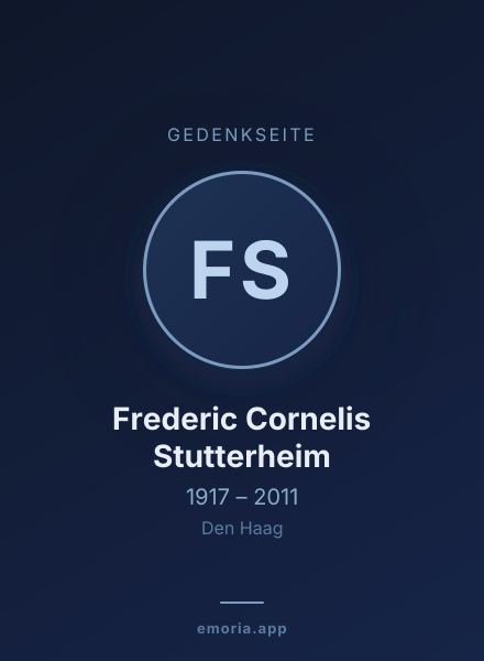 Gedenkportrait von Frederic Cornelis Stutterheim