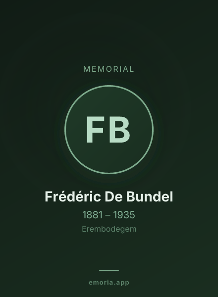 Memorial portrait of Frédéric De Bundel