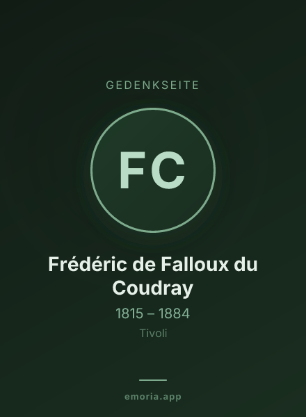Gedenkportrait von Frédéric de Falloux du Coudray