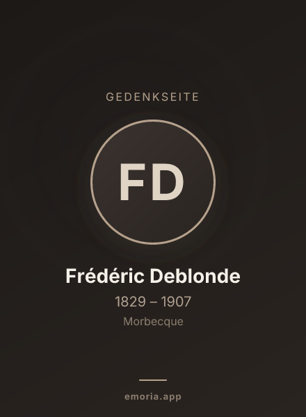 Gedenkportrait von Frédéric Deblonde