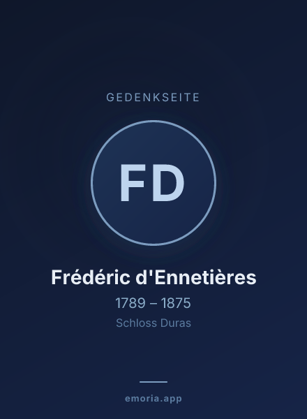 Gedenkportrait von Frédéric d'Ennetières