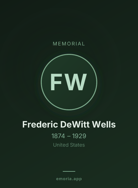 Memorial portrait of Frederic DeWitt Wells