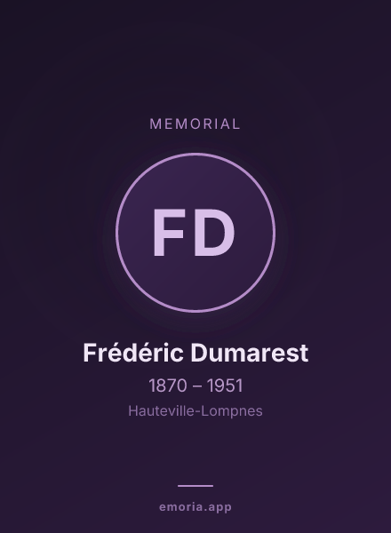 Memorial portrait of Frédéric Dumarest