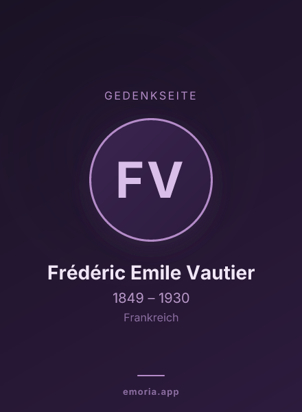 Gedenkportrait von Frédéric Emile Vautier