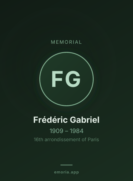Memorial portrait of Frédéric Gabriel