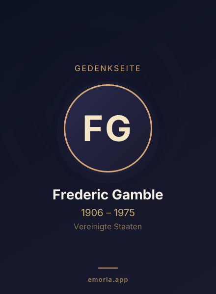 Gedenkportrait von Frederic Gamble