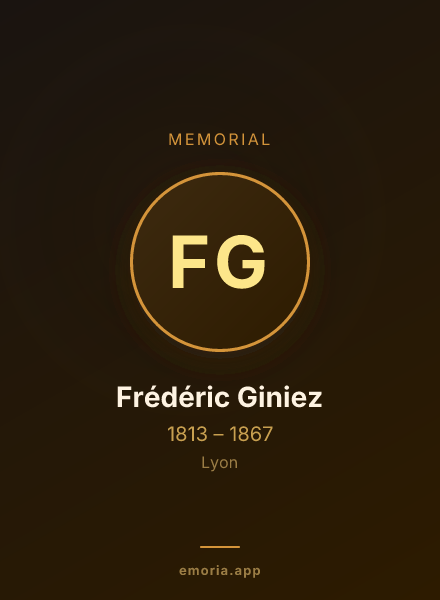 Memorial portrait of Frédéric Giniez
