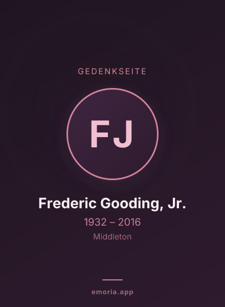 Gedenkportrait von Frederic Gooding, Jr.
