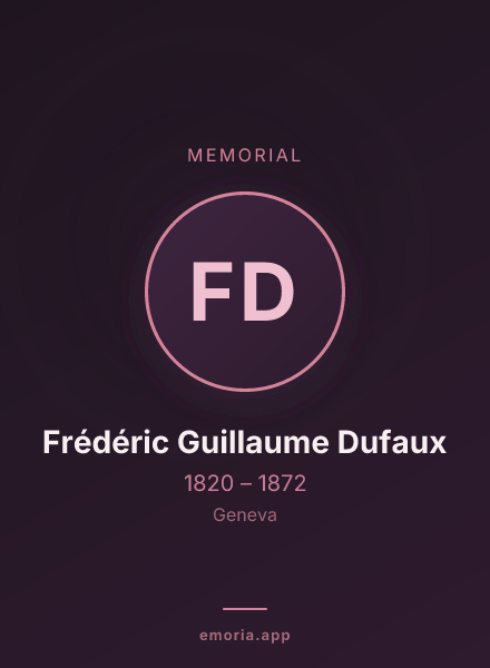 Memorial portrait of Frédéric Guillaume Dufaux