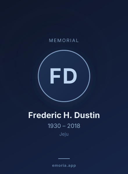 Memorial portrait of Frederic H. Dustin