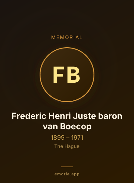 Memorial portrait of Frederic Henri Juste baron van Boecop