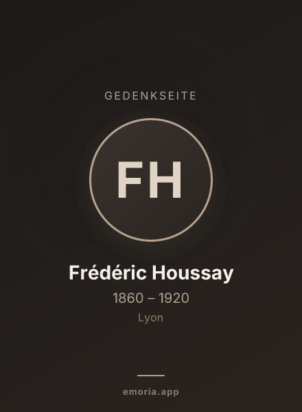 Gedenkportrait von Frédéric Houssay