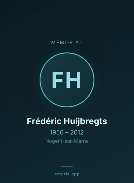 Memorial portrait of Frédéric Huijbregts