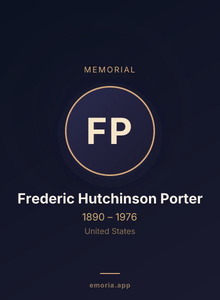 Memorial portrait of Frederic Hutchinson Porter
