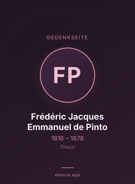 Gedenkportrait von Frédéric Jacques Emmanuel de Pinto