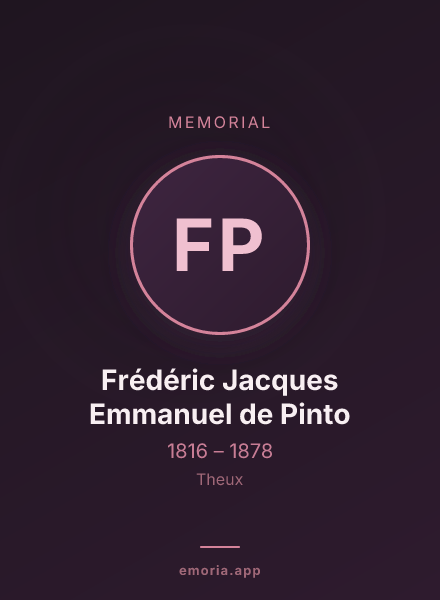 Memorial portrait of Frédéric Jacques Emmanuel de Pinto