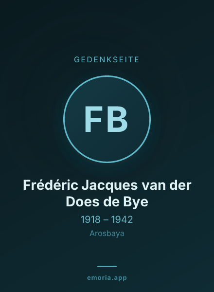 Gedenkportrait von Frédéric Jacques van der Does de Bye