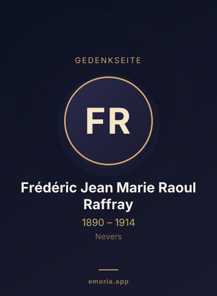 Gedenkportrait von Frédéric Jean Marie Raoul Raffray