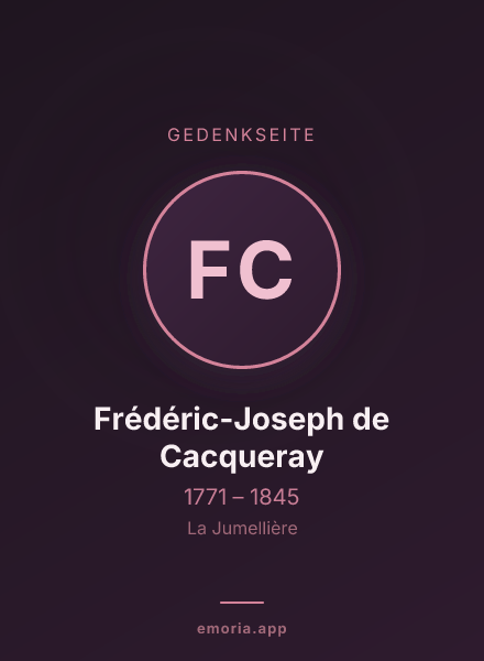 Gedenkportrait von Frédéric-Joseph de Cacqueray