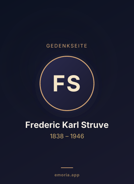 Gedenkportrait von Frederic Karl Struve