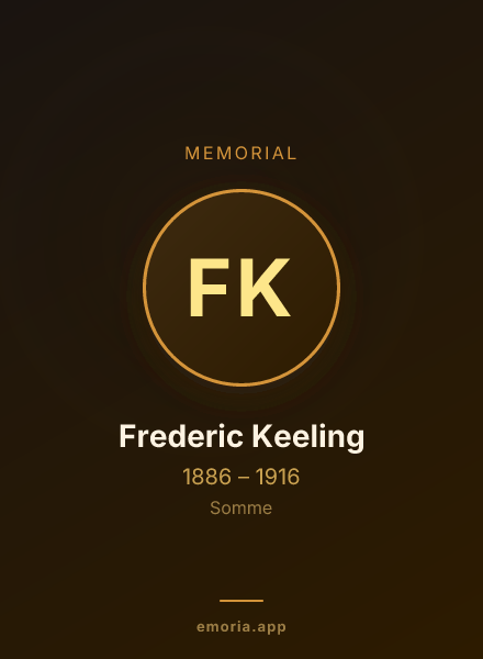Memorial portrait of Frederic Keeling