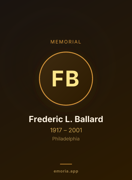 Memorial portrait of Frederic L. Ballard