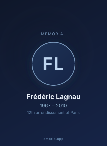 Memorial portrait of Frédéric Lagnau