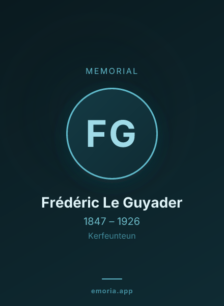Memorial portrait of Frédéric Le Guyader
