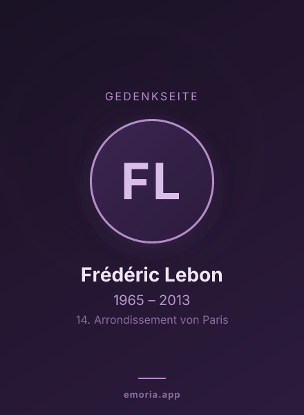 Gedenkportrait von Frédéric Lebon
