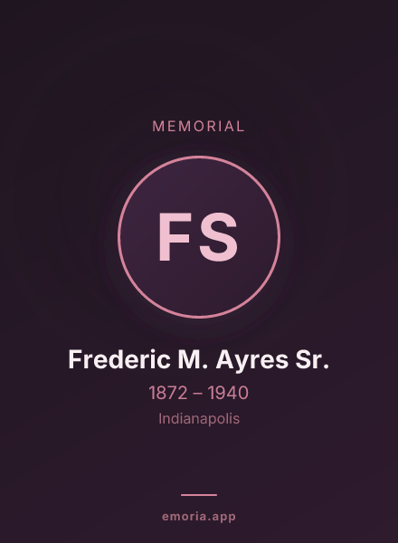 Memorial portrait of Frederic M. Ayres Sr.
