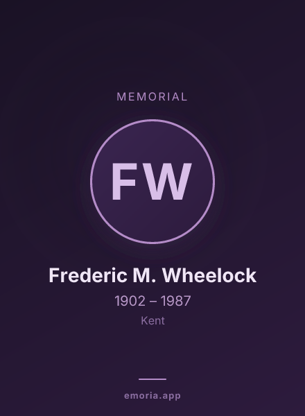 Memorial portrait of Frederic M. Wheelock