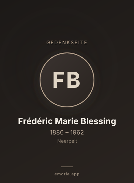 Gedenkportrait von Frédéric Marie Blessing