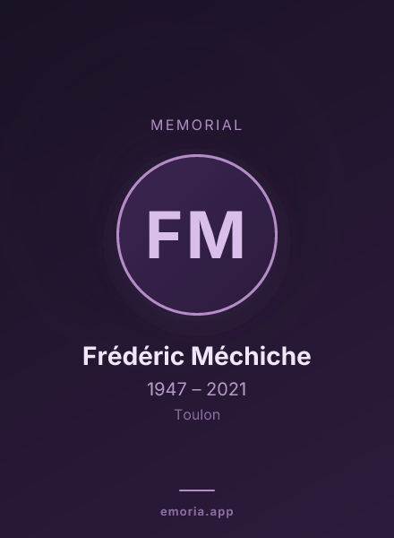 Memorial portrait of Frédéric Méchiche