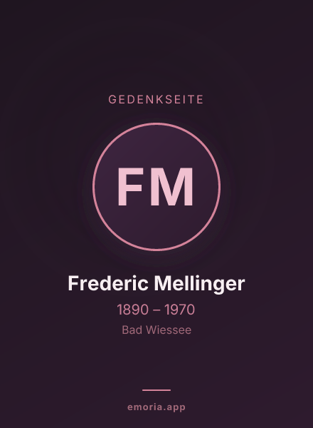 Gedenkportrait von Frederic Mellinger