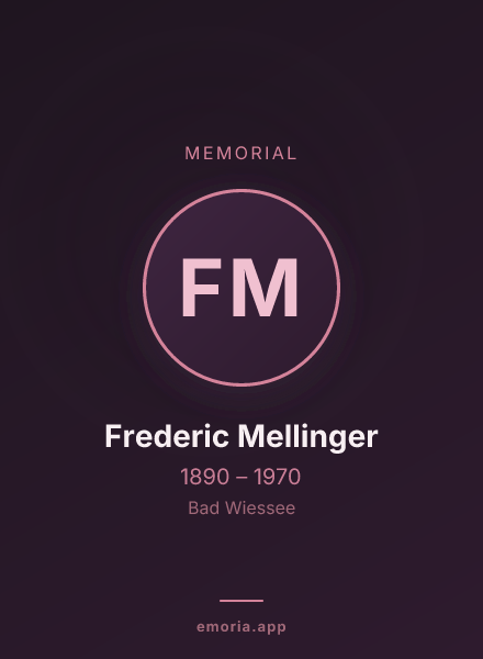 Memorial portrait of Frederic Mellinger