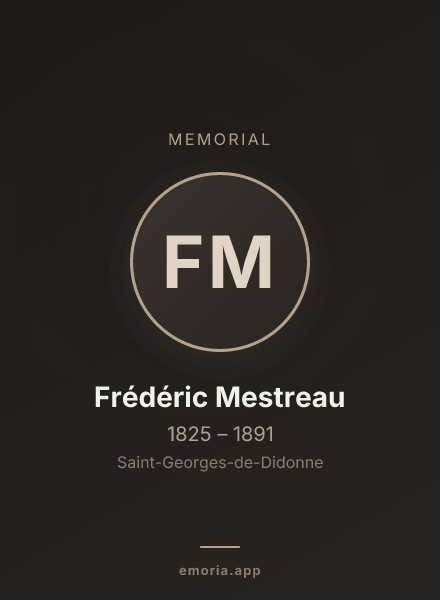 Memorial portrait of Frédéric Mestreau