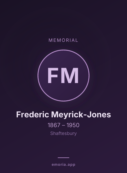 Memorial portrait of Frederic Meyrick-Jones