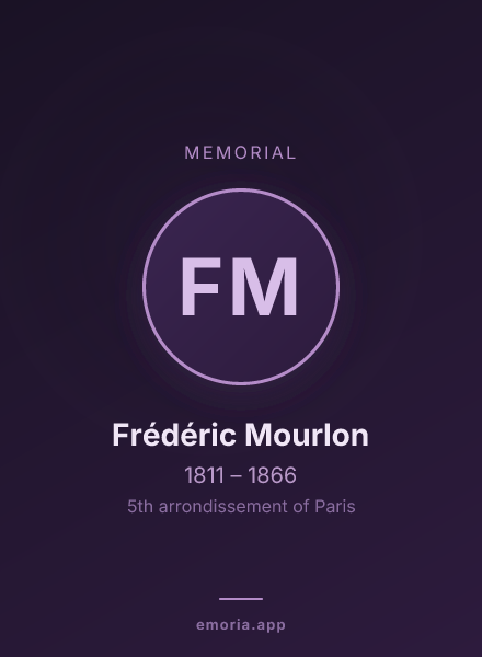 Memorial portrait of Frédéric Mourlon