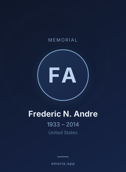 Memorial portrait of Frederic N. Andre