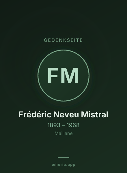 Gedenkportrait von Frédéric Neveu Mistral