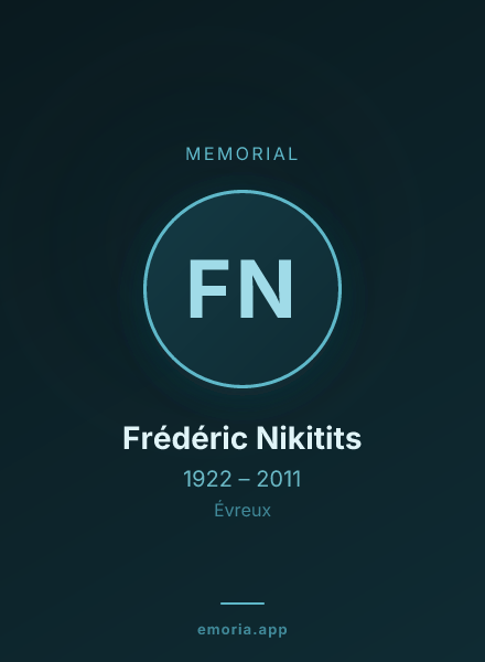 Memorial portrait of Frédéric Nikitits