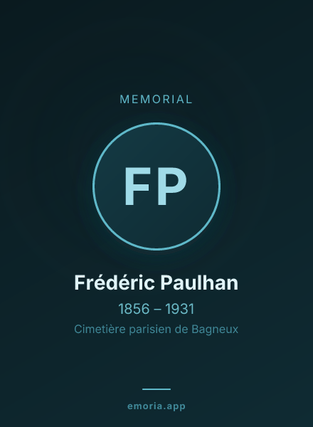 Memorial portrait of Frédéric Paulhan