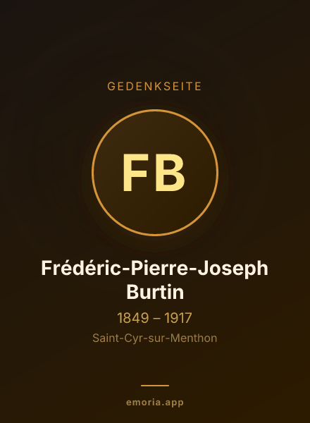 Gedenkportrait von Frédéric-Pierre-Joseph Burtin