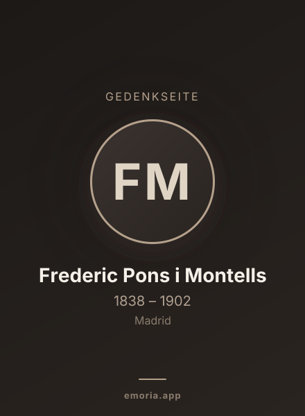 Gedenkportrait von Frederic Pons i Montells