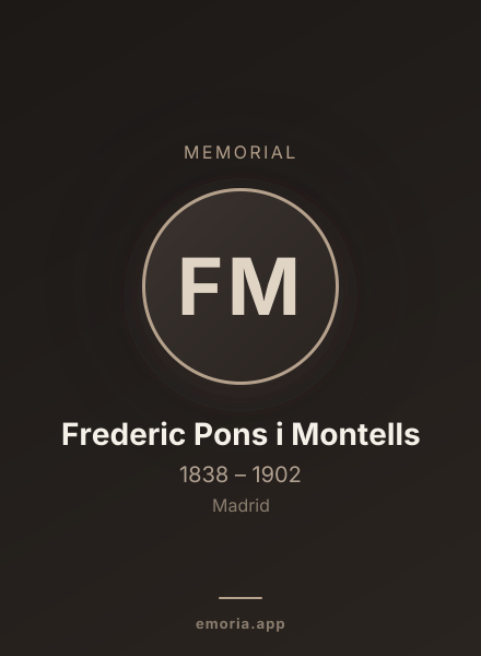 Memorial portrait of Frederic Pons i Montells
