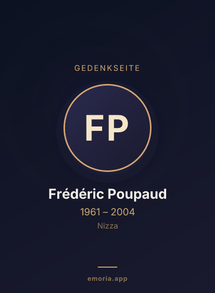 Gedenkportrait von Frédéric Poupaud