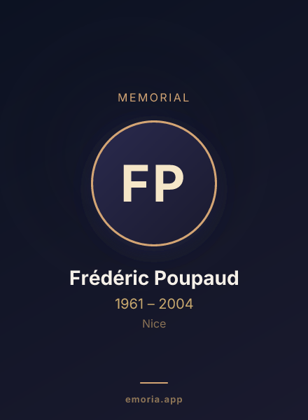 Memorial portrait of Frédéric Poupaud