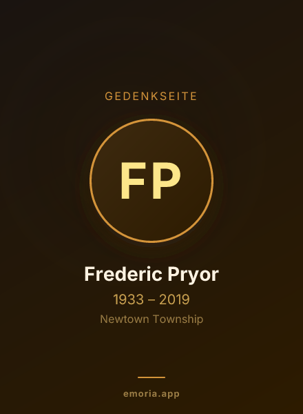 Gedenkportrait von Frederic Pryor