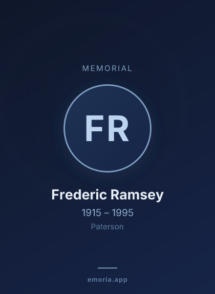 Memorial portrait of Frederic Ramsey